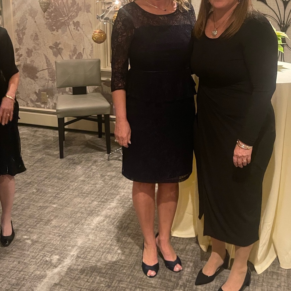 Navy lace cocktail dress